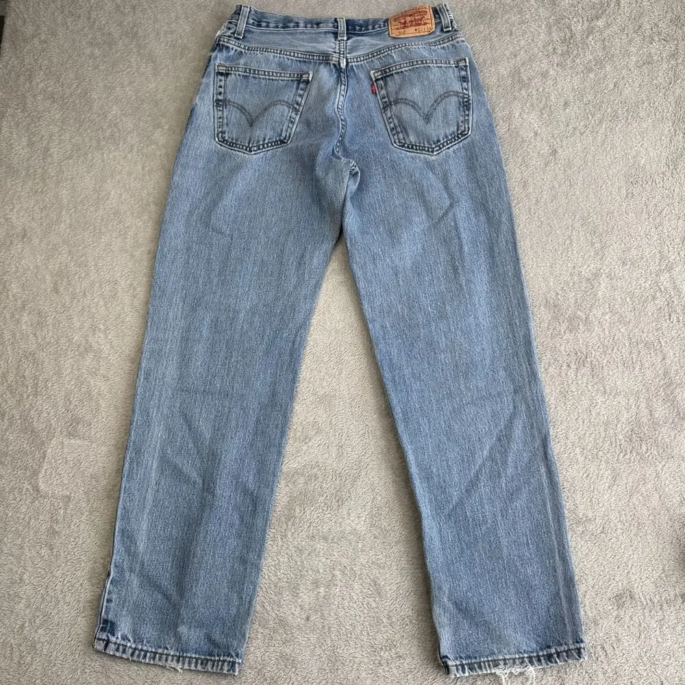 Levi's 550 Jeans Men 32X34 Blue Denim Cotton Relaxed Fit Medium Wash Tapered Leg